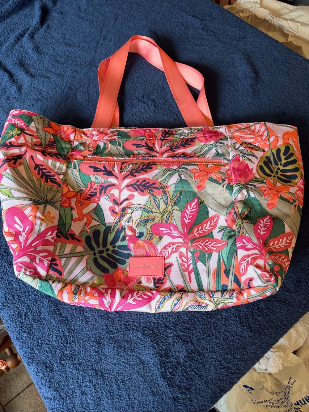 Vera Bradley Pink Coral Tropical Floral Tote